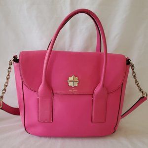 Kate Spade NY Bond Street Florence Flap Satchel in Pink Smooth Leather